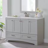 Diamond NOW Cassidy 48-in Pearl Gray Single Sink Bathroom Vanity with White Cultured Marble Top
