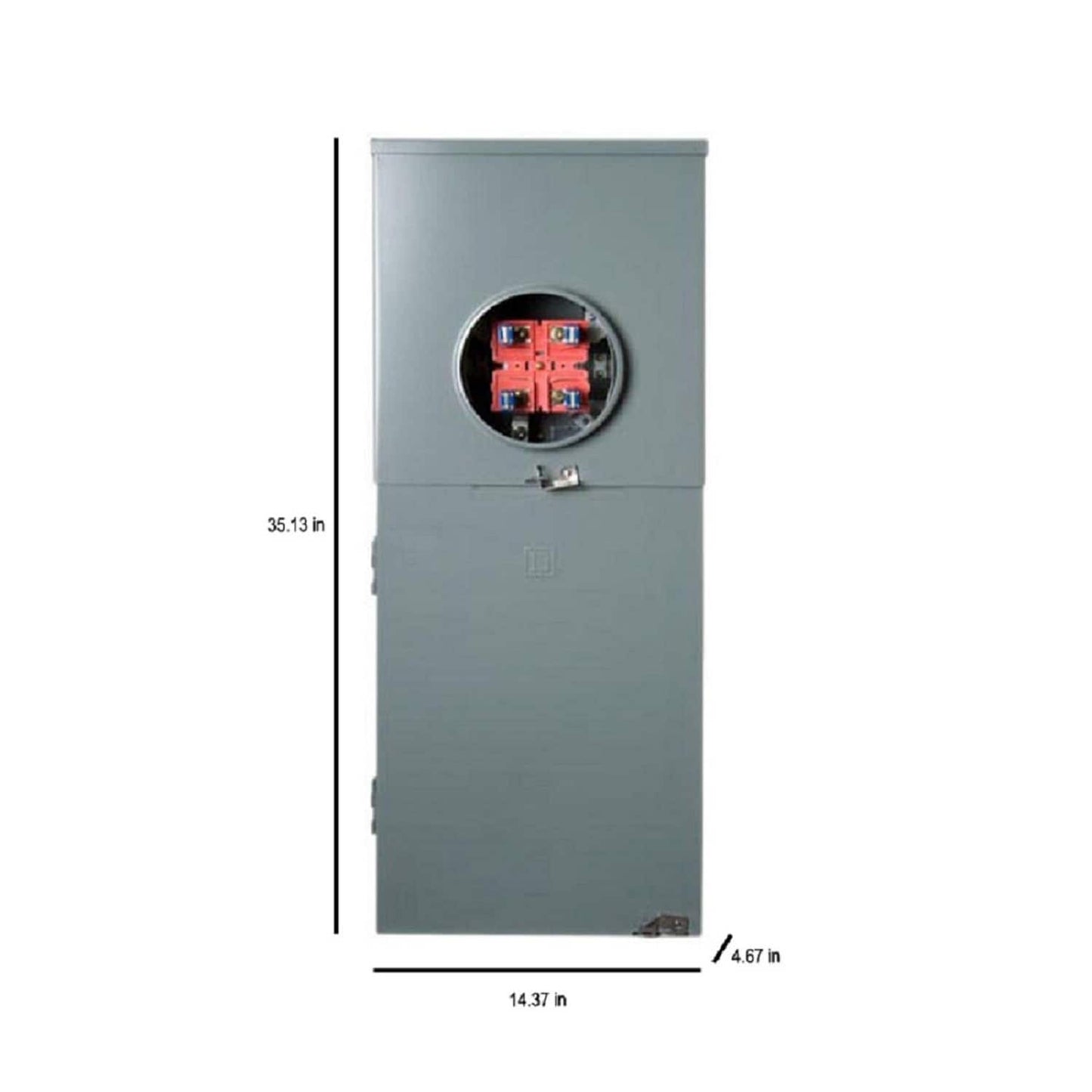 Square D Homeline Ringless Overhead/Underground 200-Amp 8-space load center - side view