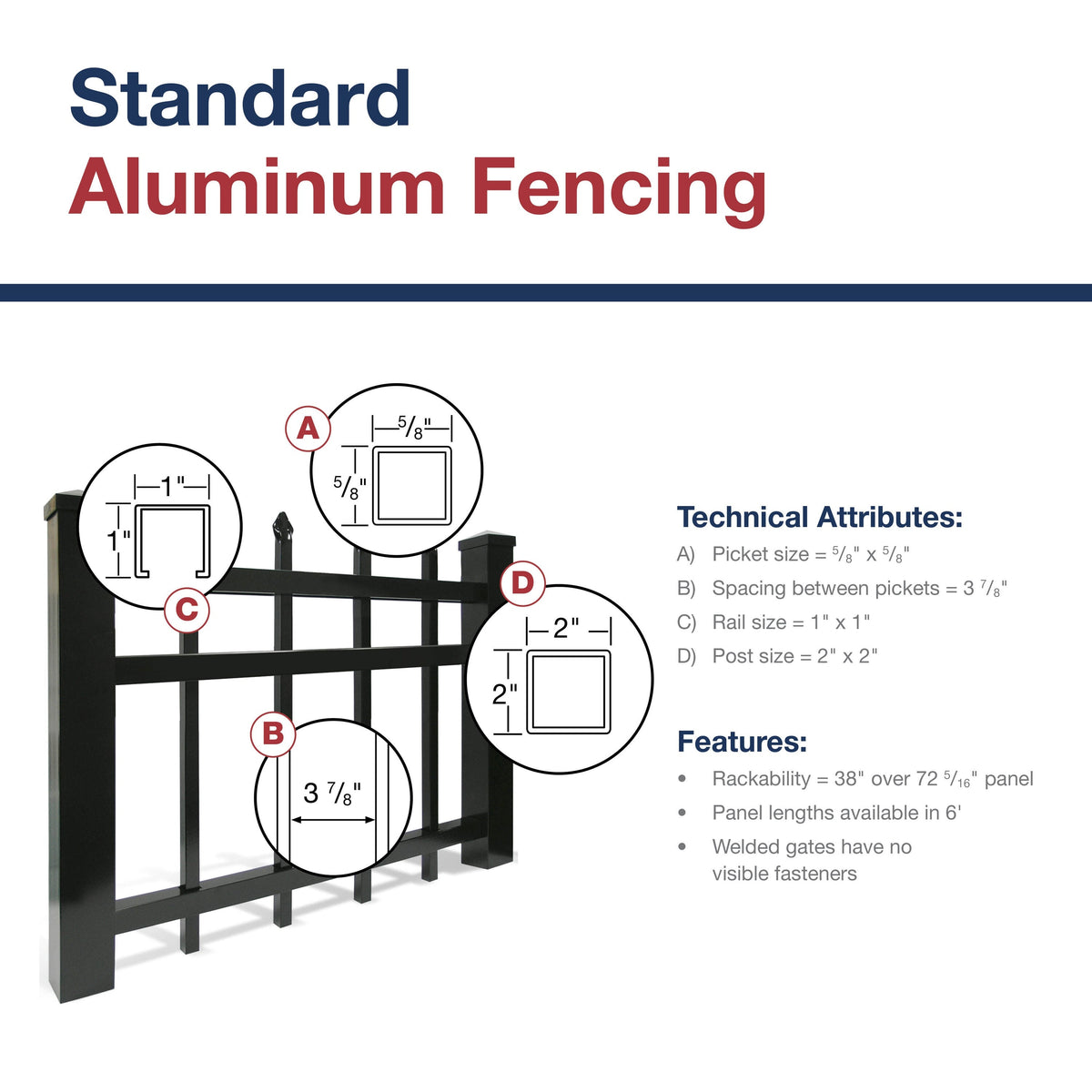 Freedom Providence 6-ft H x 4-ft W Black Aluminum Spaced Picket Pressed-point Decorative Fence Gate