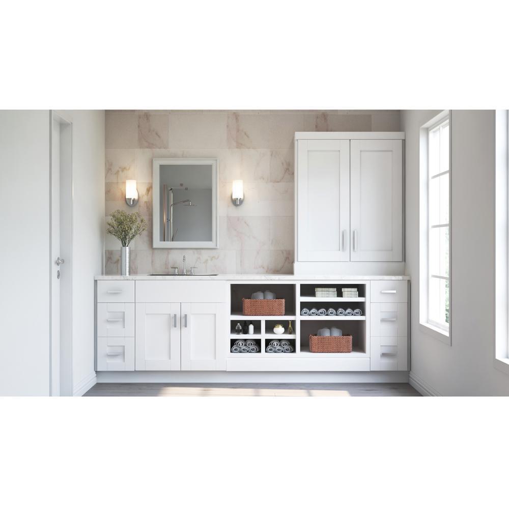 Shaker Assembled 18x34.5x24 in. Drawer Base Kitchen Cabinet with Ball-Bearing Drawer Glides in Satin White