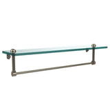 22 in. L  x 5 in. H  x 5 in. W Clear Glass Vanity Bathroom Shelf with Towel Bar in Antique Bronze - Super Arbor