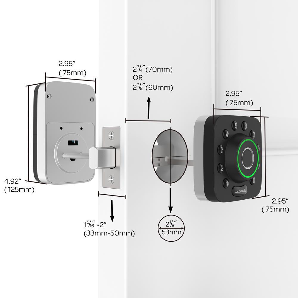 U-Bolt Pro 6-in-1 Bluetooth Enabled Fingerprint and Keypad Smart Lock Deadbolt Plus Bridge WiFi Adapter - Super Arbor