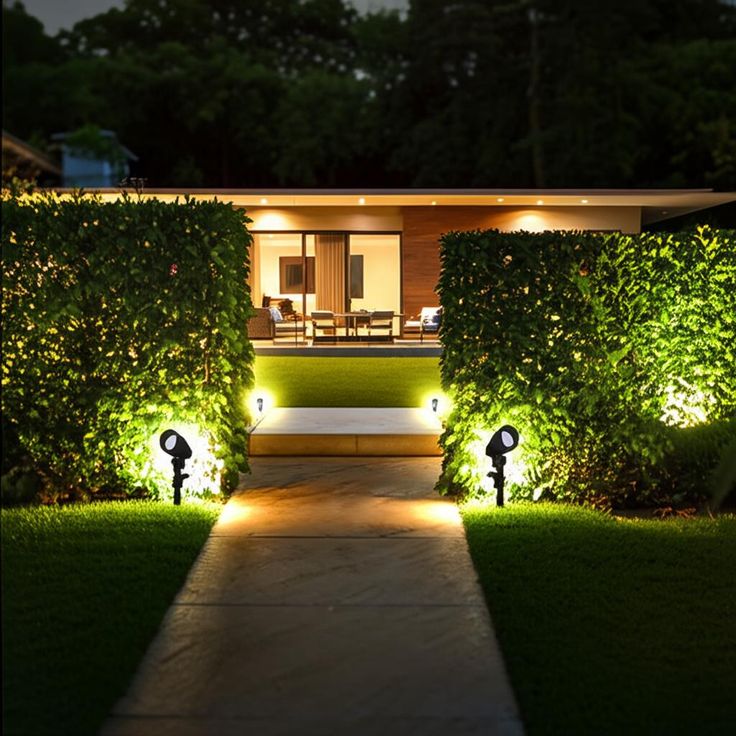 Hampton Bay Millennium Black Adjustable LED Landscape Flood Light (4-Pack)
