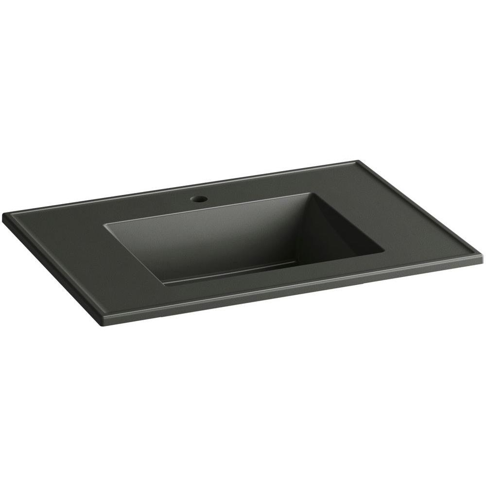 Ceramic/Impressions 25 in. Single Faucet Hole Vitreous China Vanity Top with Basin in White Impressions - Super Arbor