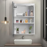 Winado 20-in x 28-in Lighted LED Fog Free Surface/Recessed Mount White Mirrored Medicine Cabinet with Outlet
