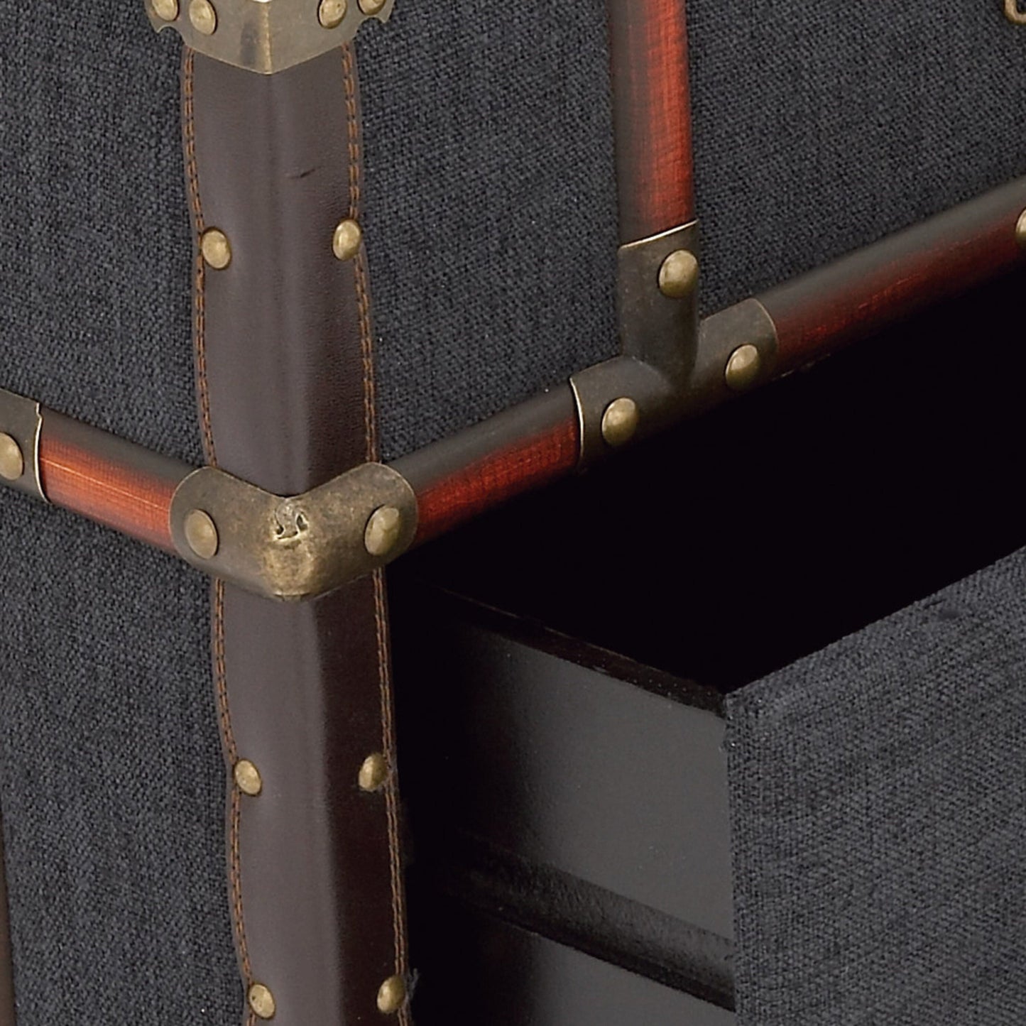 Grayson Lane Blue Upholstered 2 Drawer with Buckle Hinged Top 2-Drawer Accent Chest