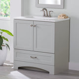Diamond NOW Cassidy 30-in Pearl Gray Single Sink Bathroom Vanity with White Cultured Marble Top