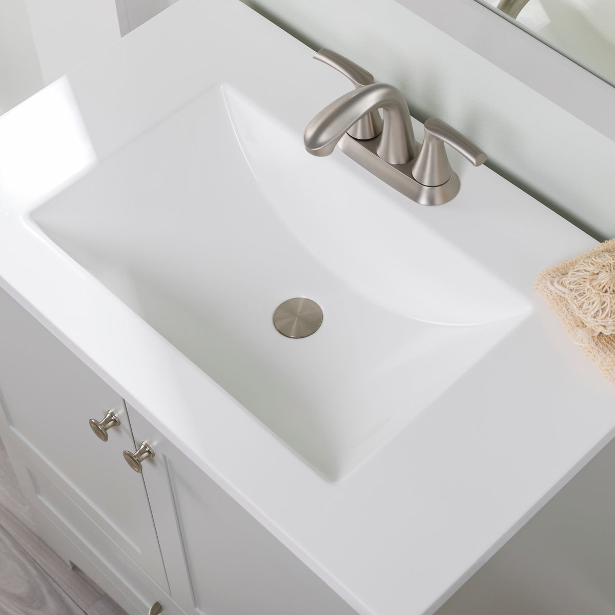 Diamond NOW Cassidy 30-in Pearl Gray Single Sink Bathroom Vanity with White Cultured Marble Top