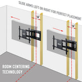 Full Motion TV Wall Mount with Included HDMI Cable, Fits 37 in. - 70 in. TV and VESA Compatible 600 mm x 400 mm - Super Arbor