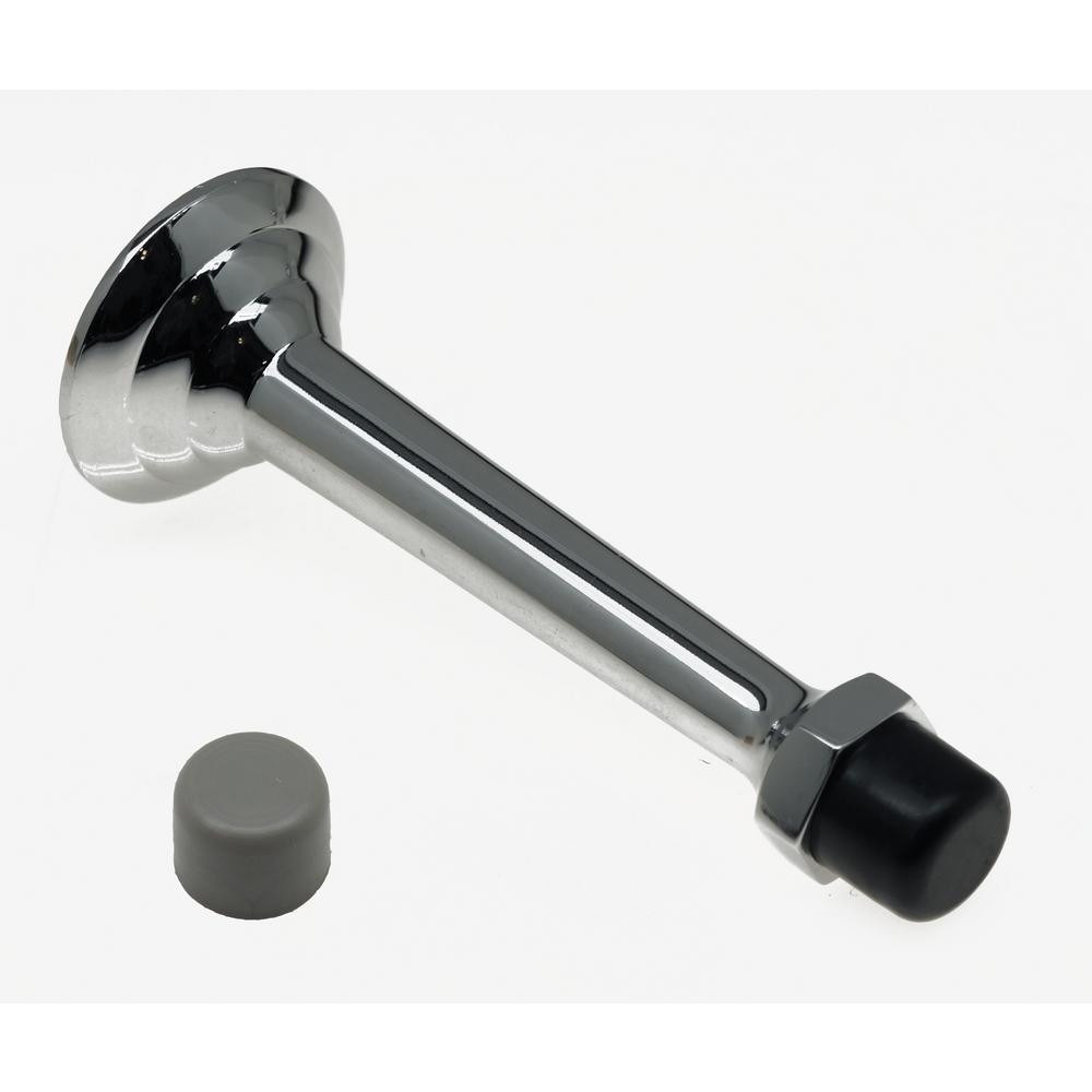 3-3/4 in. Solid Brass Fancy 3-Ring Base Door Stop in Matte Black - Super Arbor