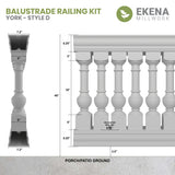 Ekena Millwork FiberThane York Fiberglass Deck Rail Kit