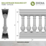 Ekena Millwork FiberThane York Fiberglass Deck Rail Kit