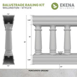 Ekena Millwork FiberThane Wellington Fiberglass Deck Rail Kit