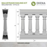 Ekena Millwork FiberThane Wellington Fiberglass Deck Rail Kit
