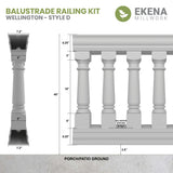 Ekena Millwork FiberThane White Fiberglass Deck Rail Kit