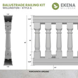Ekena Millwork FiberThane Wellington Fiberglass Deck Rail Kit