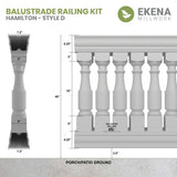 Ekena Millwork FiberThane Hamilton Fiberglass Deck Rail Kit