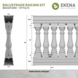 Ekena Millwork FiberThane Bradford Fiberglass Deck Rail Kit