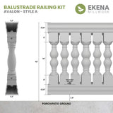 Ekena Millwork FiberThane Avalon Fiberglass Deck Rail Kit