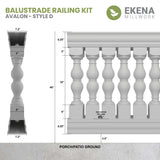 Ekena Millwork FiberThane Avalon Fiberglass Deck Rail Kit