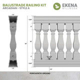 Ekena Millwork FiberThane Arcadian Fiberglass Deck Rail Kit