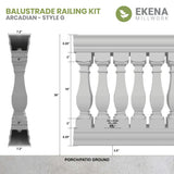 Ekena Millwork FiberThane Arcadian Fiberglass Deck Rail Kit