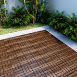 Bybafun 12-in x 12-in 10-Pack Brown Pattern 2 Prefinished Tigerwood Deck Tile
