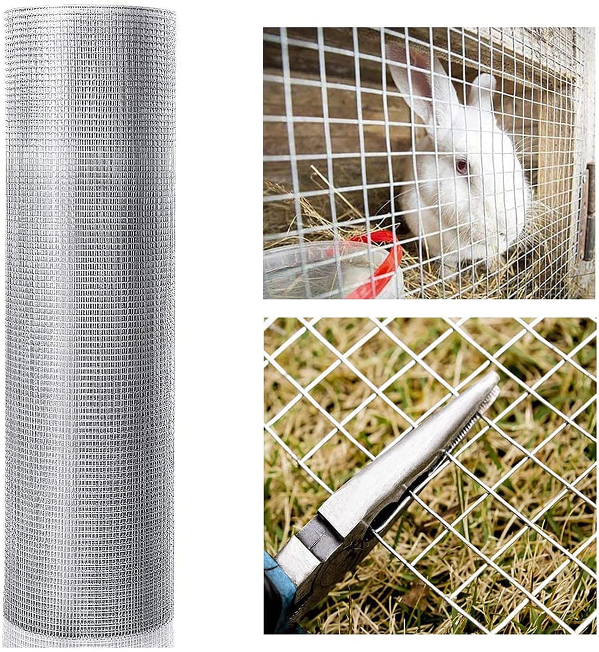 Bybafun 100-ft x 4-ft 23-Gauge Silver Metal Hardware Cloth Rolled Fencing with Mesh