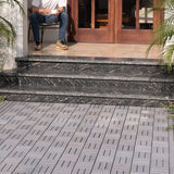 Bybafun 12-in x 12-in 30-Pack Gray Pattern2 Prefinished Wood Deck Tile
