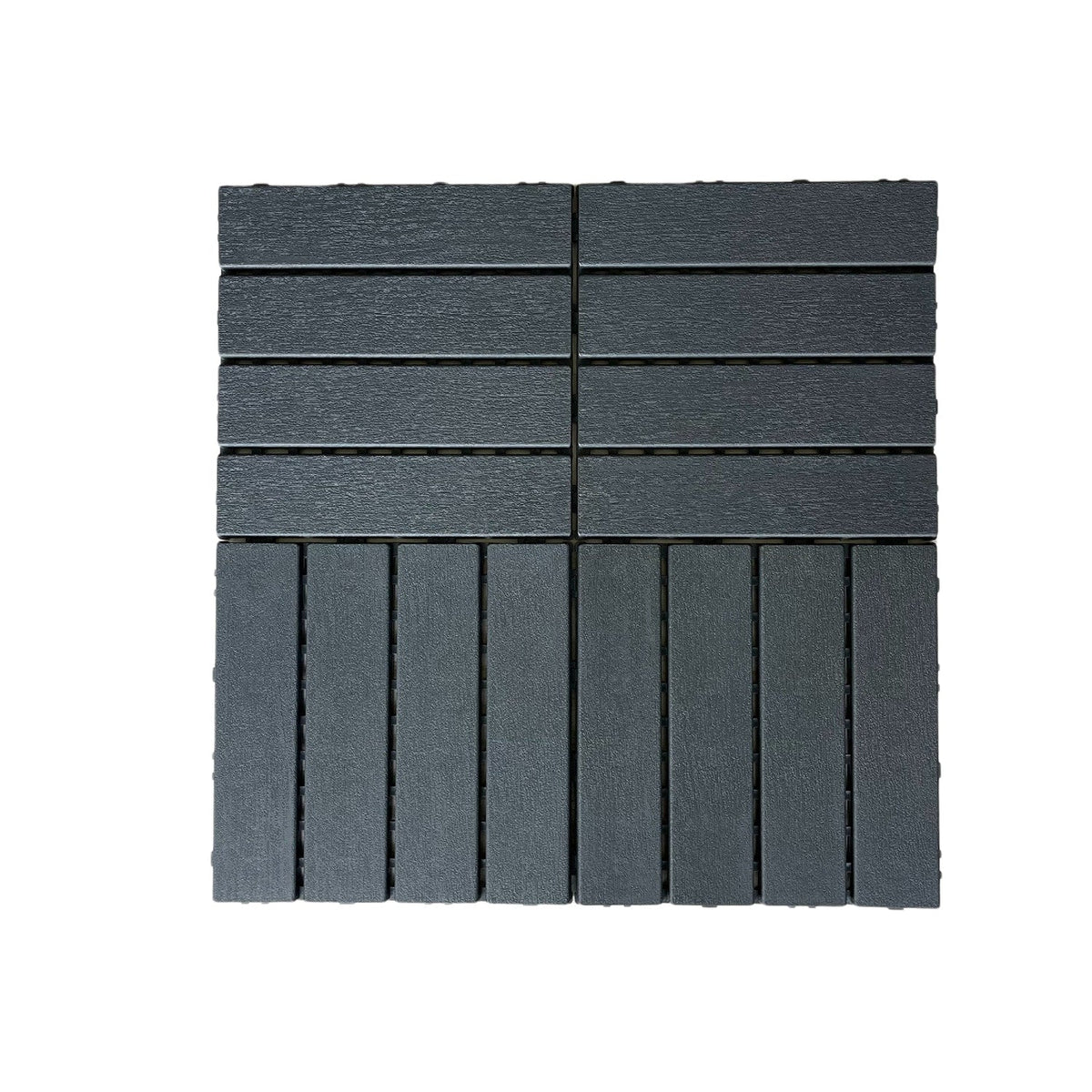 Bybafun 12-in x 12-in 44-Pack Gray A Prefinished Vinyl/Plastic Deck Tile (44-sq ft)