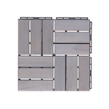 Bybafun 12-in x 12-in 30-Pack Gray Pattern2 Prefinished Wood Deck Tile