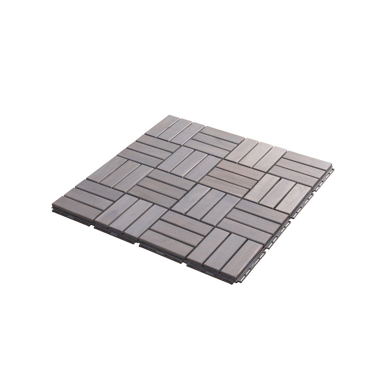 Bybafun 12-in x 12-in 30-Pack Gray Pattern2 Prefinished Wood Deck Tile