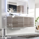 Eviva Axel 60 in. W x 21.7 in. D x 23 in. H Floating Bathroom Vanity in Ash with White Acrylic Top