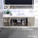 Eviva Axel 60 in. W x 21.7 in. D x 23 in. H Floating Bathroom Vanity in Ash with White Acrylic Top