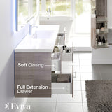 Eviva Axel 60 in. W x 21.7 in. D x 23 in. H Floating Bathroom Vanity in Ash with White Acrylic Top