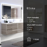 Eviva Axel 60 in. W x 21.7 in. D x 23 in. H Floating Bathroom Vanity in Ash with White Acrylic Top