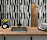 Apollo Tile (Sample) Floor and Wall Tile Blue and Gray 4-in x 4-in Polished Glass/Metal/Stone Quartz Linear Patterned Floor and Wall Tile