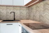 Apollo Tile (Sample) Sparta Beige 4-in x 4-in Polished Marble Chevron Marble Look Floor and Wall Tile