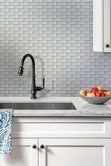 Apollo Tile (Sample) Colorway White 4-in x 4-in Glossy Glass Brick Subway Floor and Wall Tile
