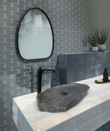 Apollo Tile (Sample) Colorway Gray 4-in x 4-in Glossy Glass Brick Subway Floor and Wall Tile
