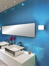 Apollo Tile (Sample) Colorway Sea Blue 4-in x 4-in Glossy Glass Brick Subway Floor and Wall Tile