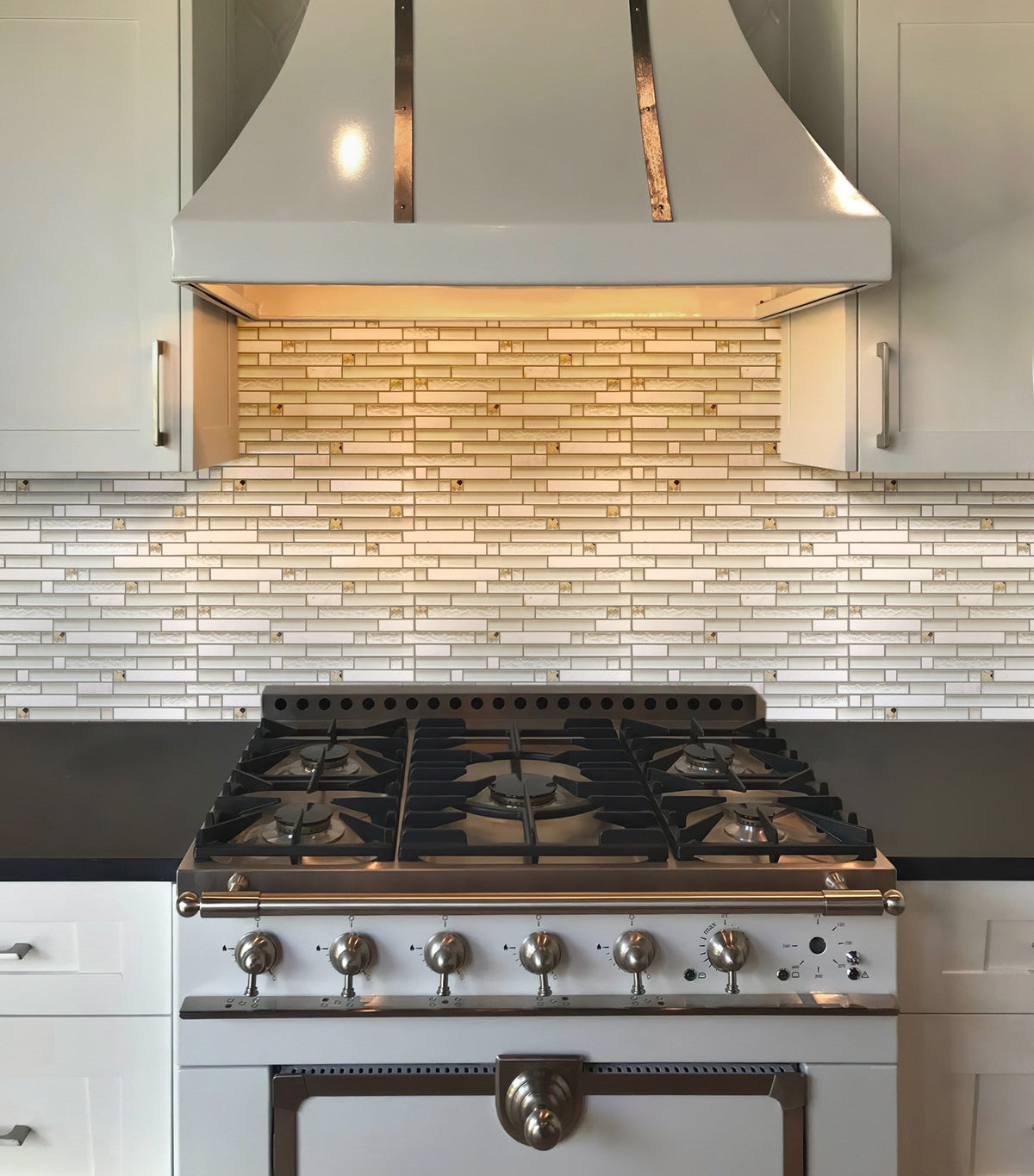 Apollo Tile (Sample) Wall Tile White 4-in x 6-in Multi-finish Glass/Metal/Stone Marble Linear Mosaic Wall Tile