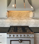Apollo Tile (Sample) Wall Tile White 4-in x 6-in Multi-finish Glass/Metal/Stone Marble Linear Mosaic Wall Tile
