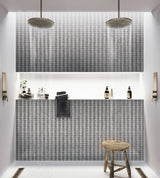 Apollo Tile (Sample) Majeste Silver 4-in x 4-in Matte Glass Herringbone Patterned Floor and Wall Tile