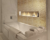 Apollo Tile (Sample) Majeste Gold 4-in x 4-in Matte Glass Patterned Floor and Wall Tile