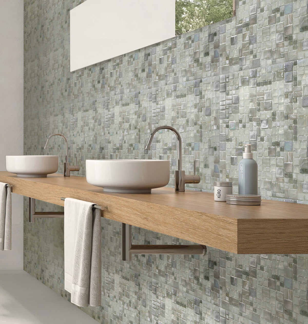 Apollo Tile (Sample) Majeste White 4-in x 4-in Glossy Glass Mixed Pattern Patterned Floor and Wall Tile