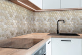 Apollo Tile (Sample) Sparta Beige 4-in x 4-in Polished Marble Honeycomb Mosaic Floor and Wall Tile