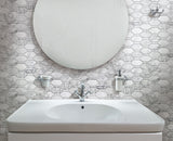 Apollo Tile (Sample) Sparta Gray 4-in x 4-in Polished Marble Honeycomb Marble Look Floor and Wall Tile