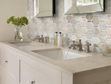 Apollo Tile (Sample) Sparta Beige 4-in x 4-in Polished Marble Honeycomb Marble Look Floor and Wall Tile