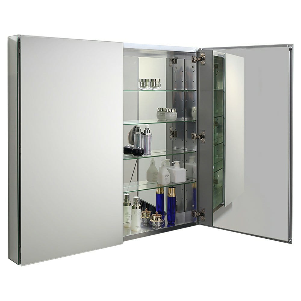 Fresca 40-in x 36-in Surface/Recessed Mount Mirror Medicine Cabinet